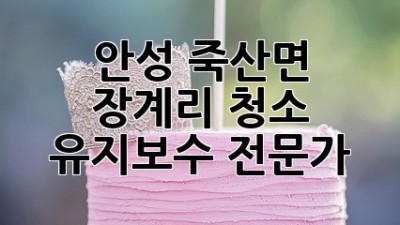 안성 죽산면 장계리 청소 유지보수 전문가