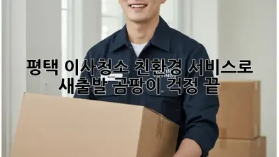 평택 이사청소: 친환경 서비스로 새출발! 곰팡이 걱정 끝!